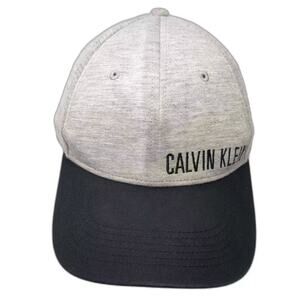 Calvin Klein Snapback Hat Gray Black OS Heathered Jersey Side Logo 6 Panel Cap